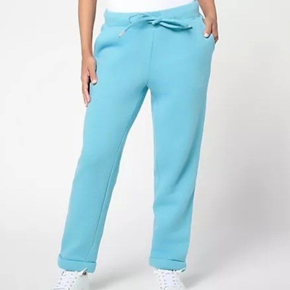 Martha Stewart Large Tall Delphinium Blue French Terry Slim Leg Pants A685851